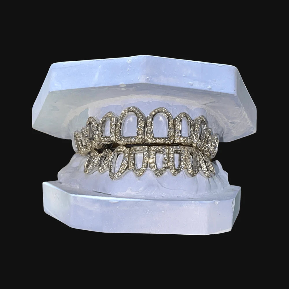 Open Face Natural Diamond Set Grillz